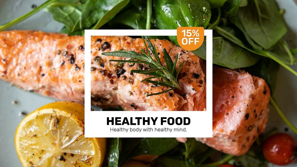 Healthy food banner template psd