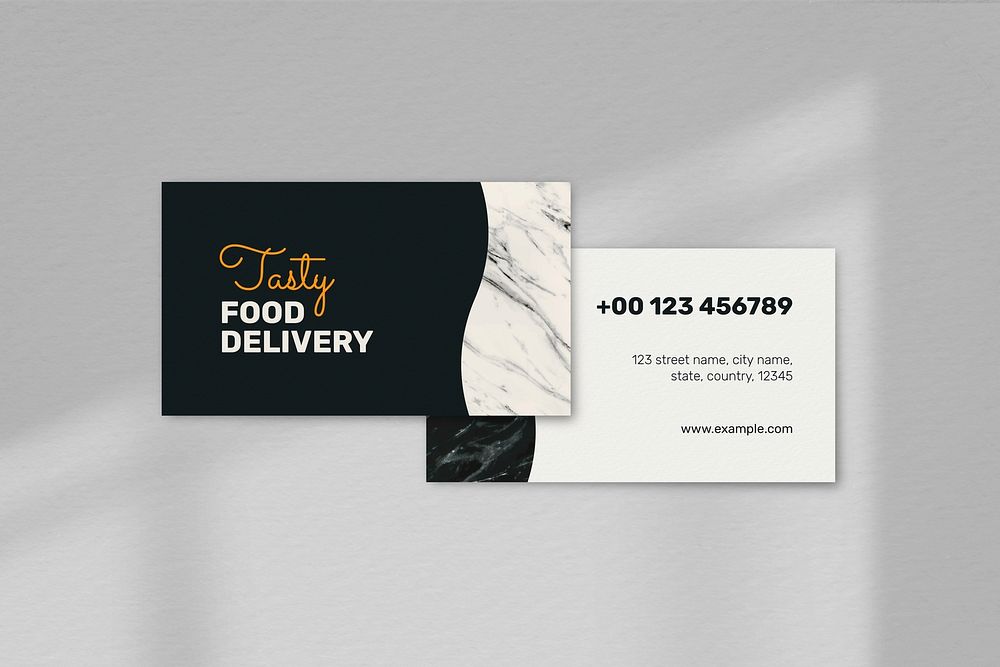 Restaurant business card template psd in front and rear view