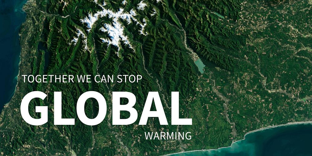 Global warming protection for environment banner