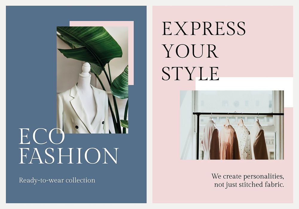 Eco fashion business template vector set