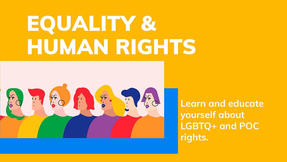 Equality human rights template psd LGBTQ pride month celebration blog banner