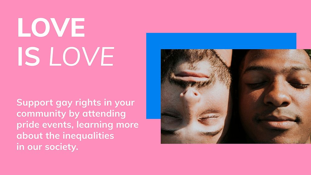 Love is love template vector LGBTQ pride month celebration blog banner