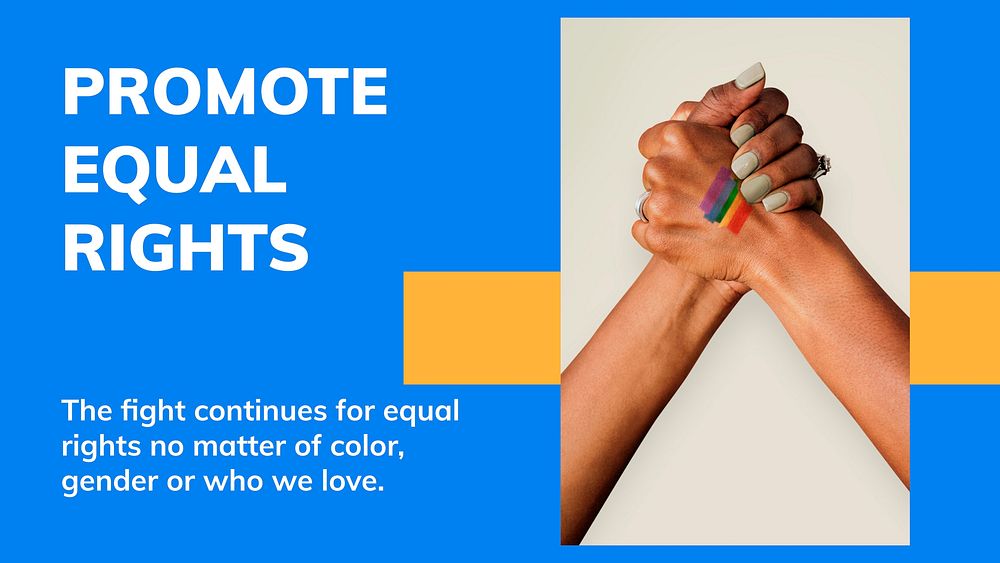 Promote equal rights template vector LGBTQ pride month celebration blog banner