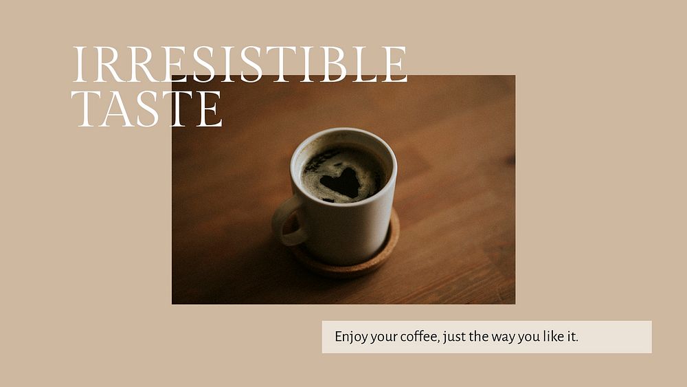 Barista presentation template psd minimal style irresistible taste