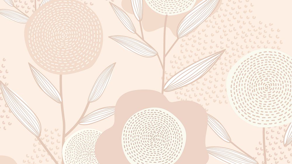 Feminine floral patterned HD wallpaper, minimal pink background