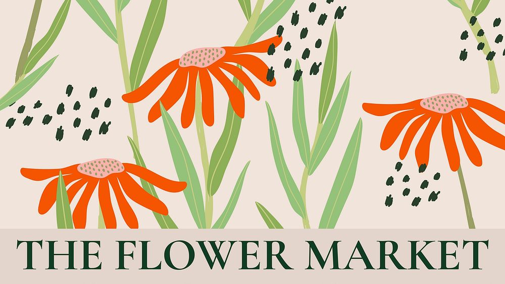 Flower market template vector for blog banner