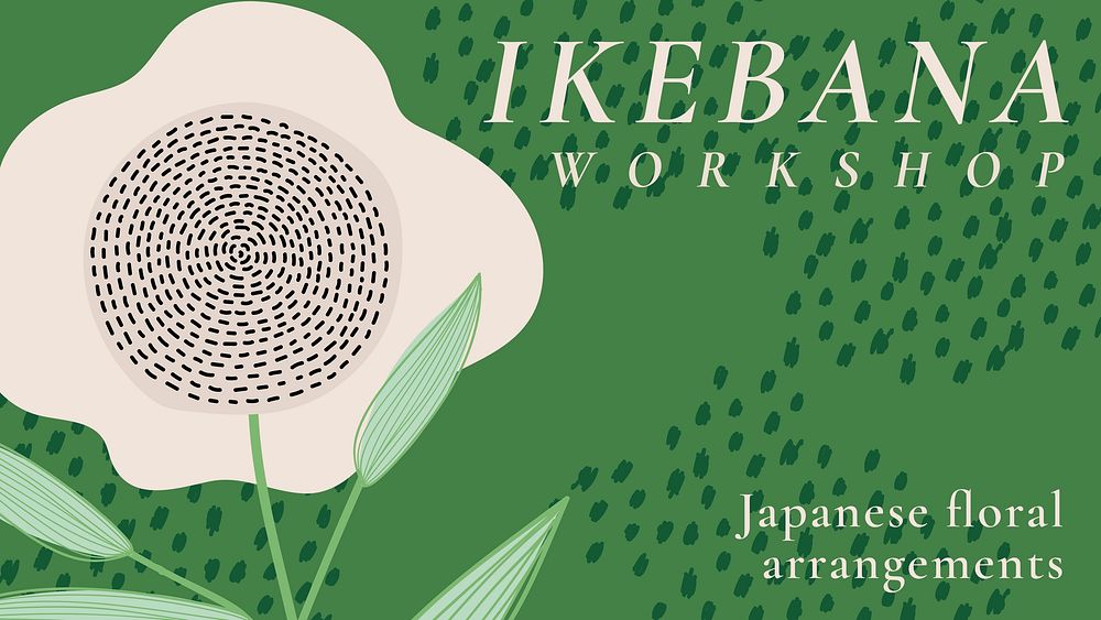 Flower workshop template vector for blog banner
