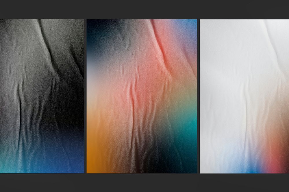 Colorful gradient poster glued to the wall