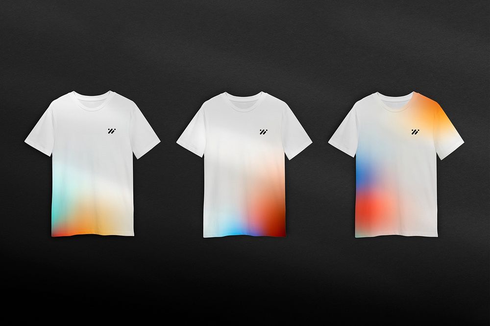 Gradient t-shirt mockup psd in minimal style fashion
