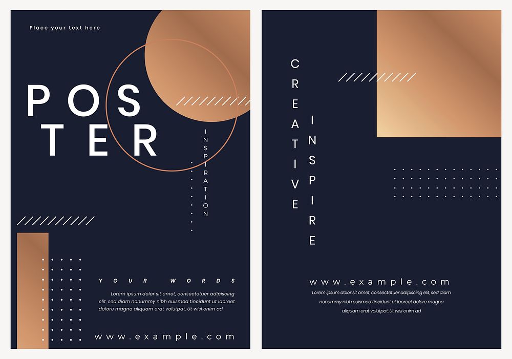 Poster template vector modern style set