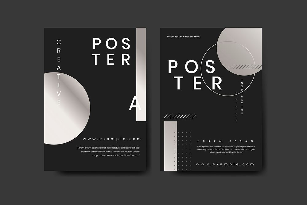 Minimal poster template vector set