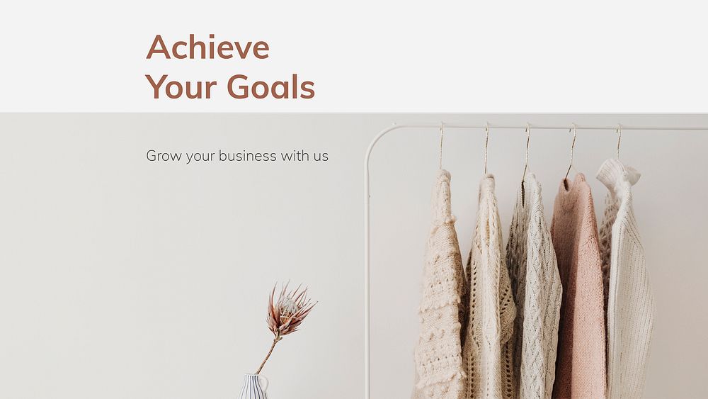 Small business blog banner template, marketing, beige design vector