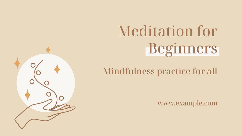Mindfulness blog banner template, editable beige self love design vector