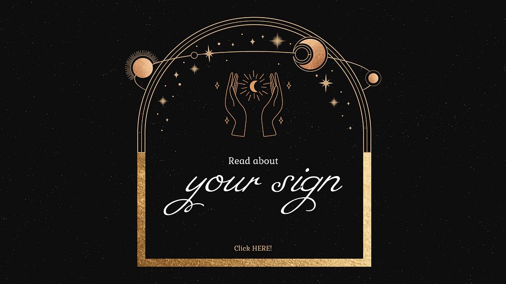 Horoscope blog banner template, customizable design vector