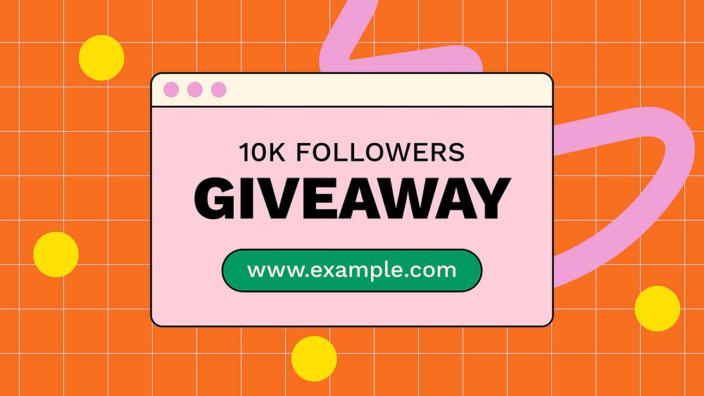 Giveaway blog banner template for online fashion shop, retro Memphis style vector