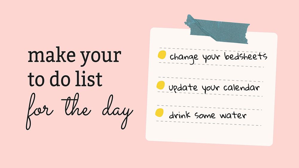 Aesthetic checklist Facebook cover template, inspirational self love design vector