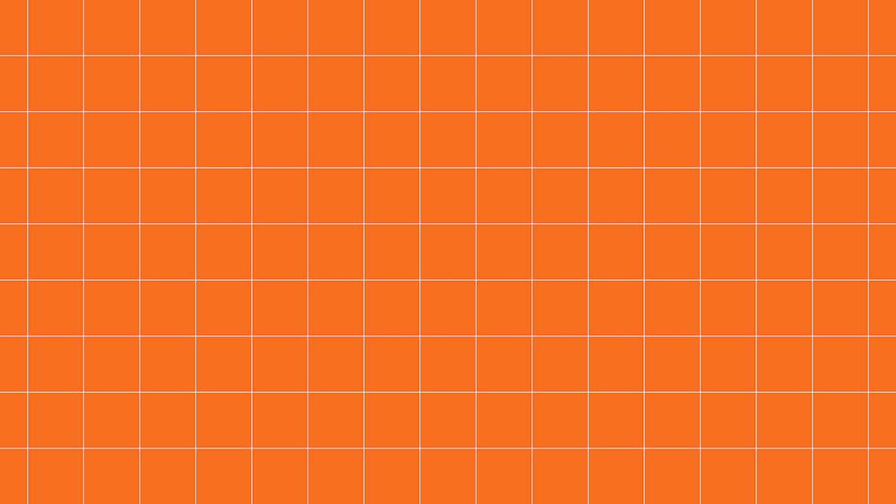 Orange grid computer wallpaper, cute design background