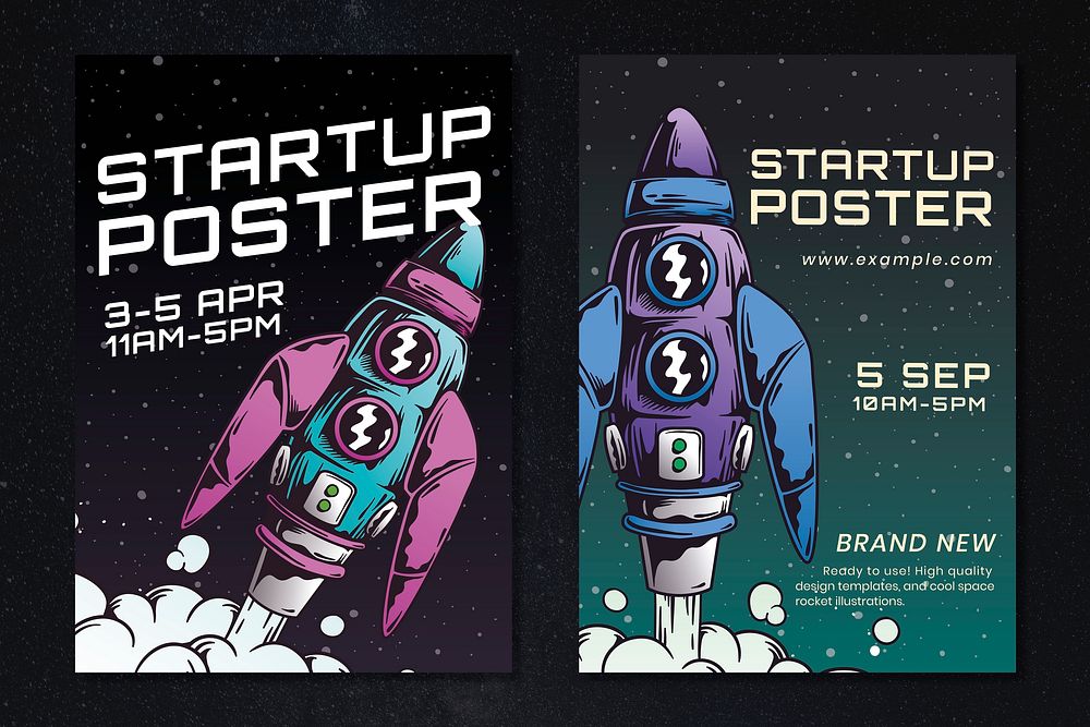 Startup business poster template vector