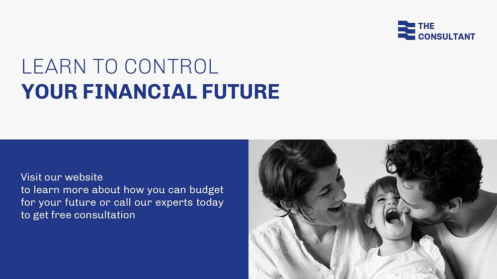 Family finance blog banner template, future plan psd