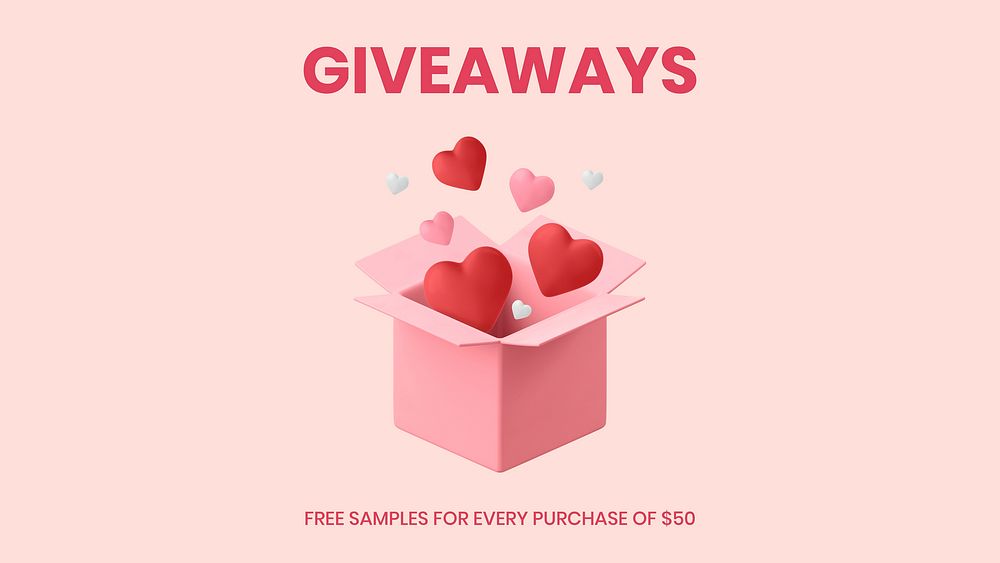 3D giveaway blog banner template, increase reach vector