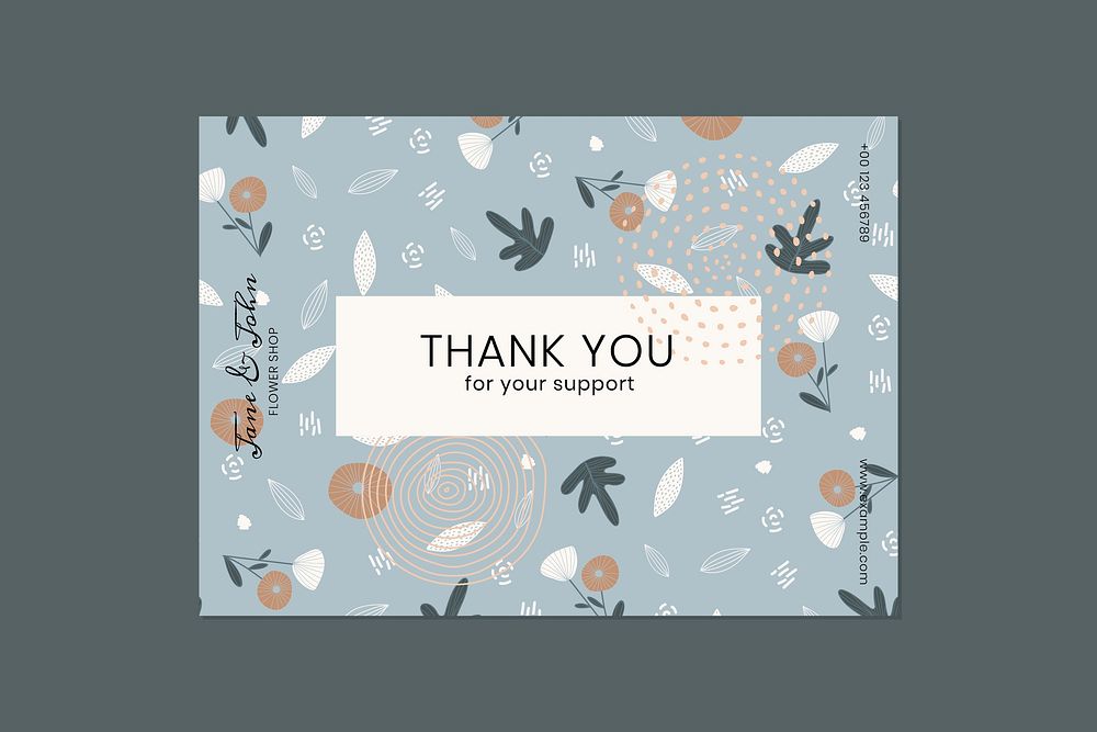 Thank you name card design vector