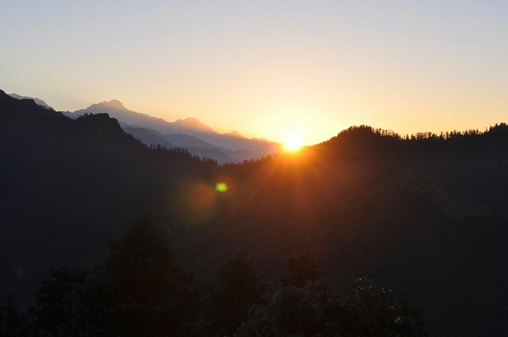 Sunrise on Poon Hill, Annapurna Region, Nepal.
