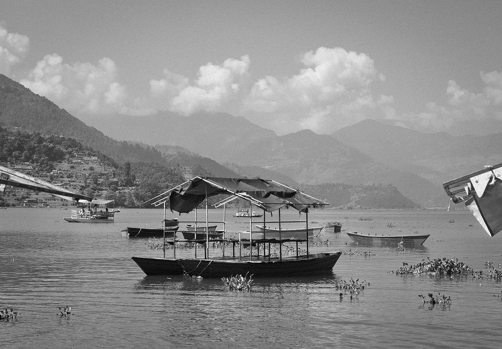 Boat on Fewa Lake, Pokhara, Nepal.