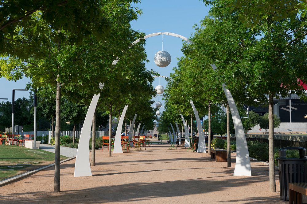 The Chase Promenade in Klyde Warren Park, which opened in 2009 in Dallas.