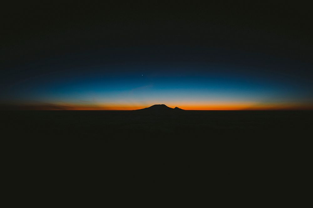 Aesthetic sunrise at Meru West. Original public domain image from Wikimedia Commons
