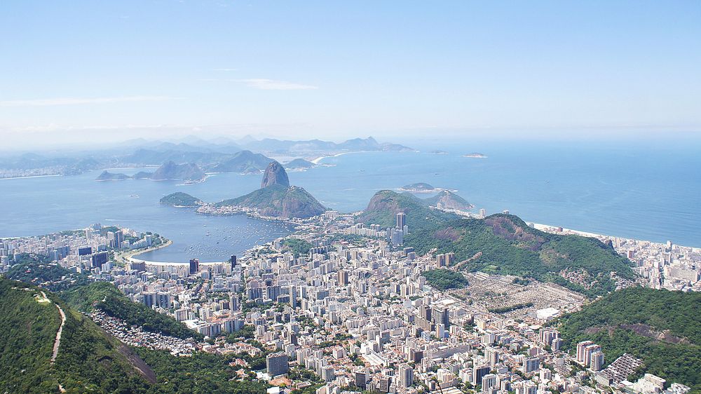 Panoramic view of Rio de Janeiro. Original public domain image from Wikimedia Commons