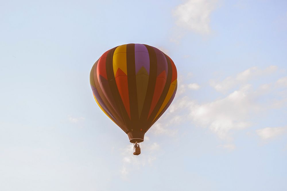 Hot air balloon floating in the sky. Original public domain image from Wikimedia Commons