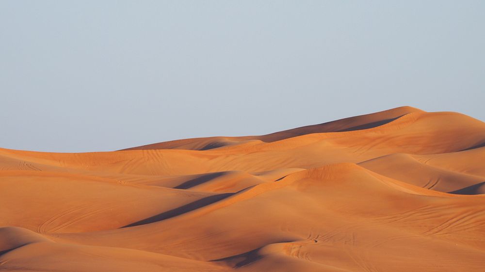 Rolling sand dunes in the Sahara. Original public domain image from Wikimedia Commons