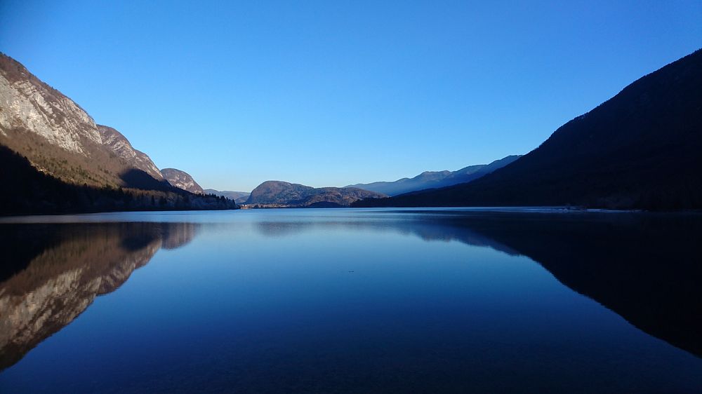 Lake Bohinj, Bohinjsko jezero, Slovenia. Original public domain image from Wikimedia Commons