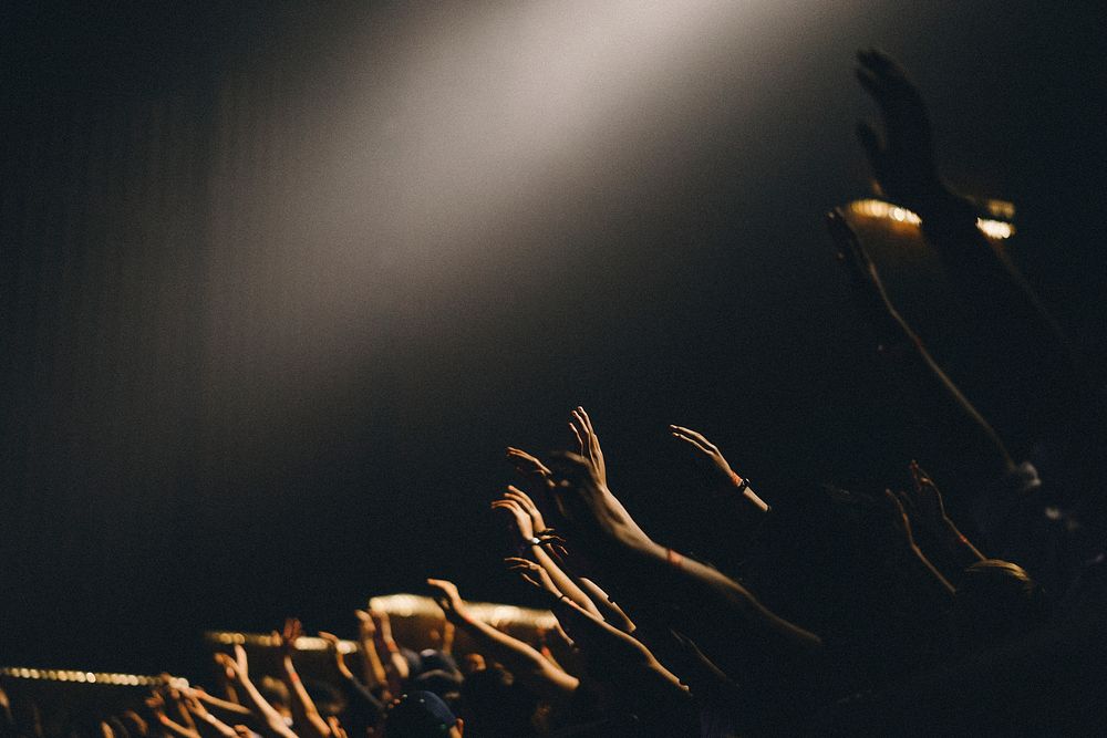 People at the concert. Original public domain image from Wikimedia Commons