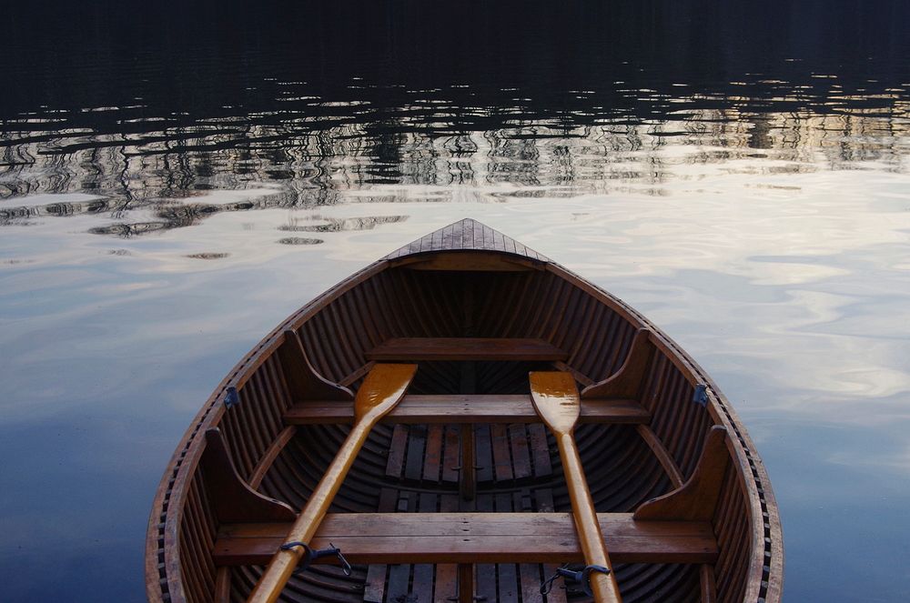 Boat with an oar. Original public domain image from Wikimedia Commons