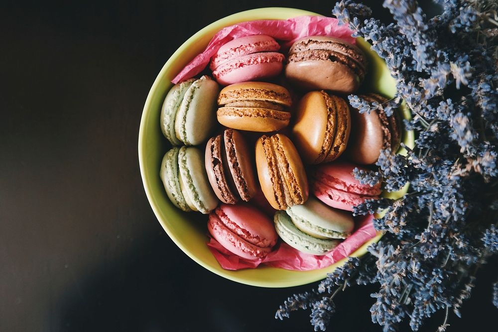 Delicious homemade macaroons. Original public domain image from Wikimedia Commons