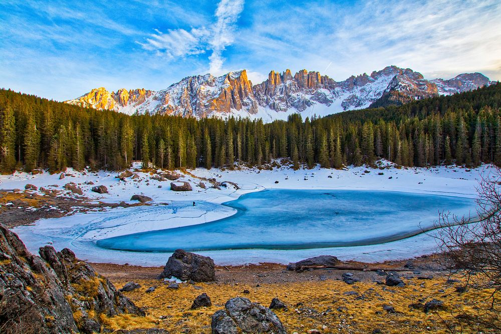 Karersee, Italy. Original public domain image from Wikimedia Commons