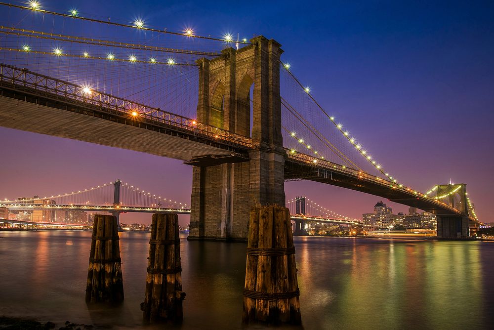 Brooklyn Bridge, New York, United States. Original public domain image from Wikimedia Commons