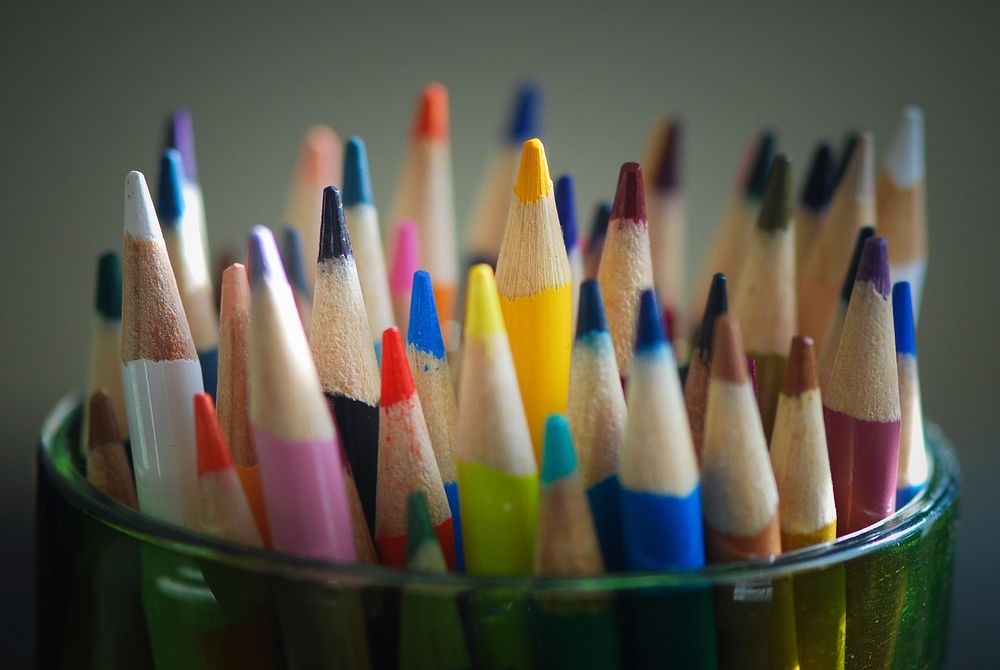 Colored pencils. Original public domain image from Wikimedia Commons