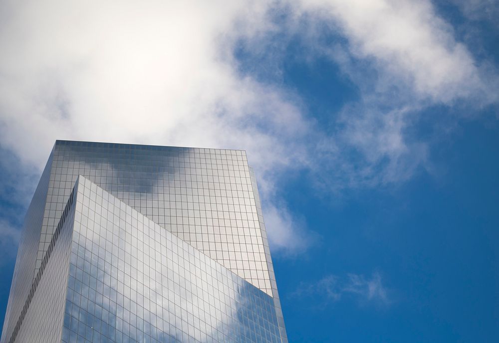 A contemporary glass building in New York, United States. Original public domain image from Wikimedia Commons