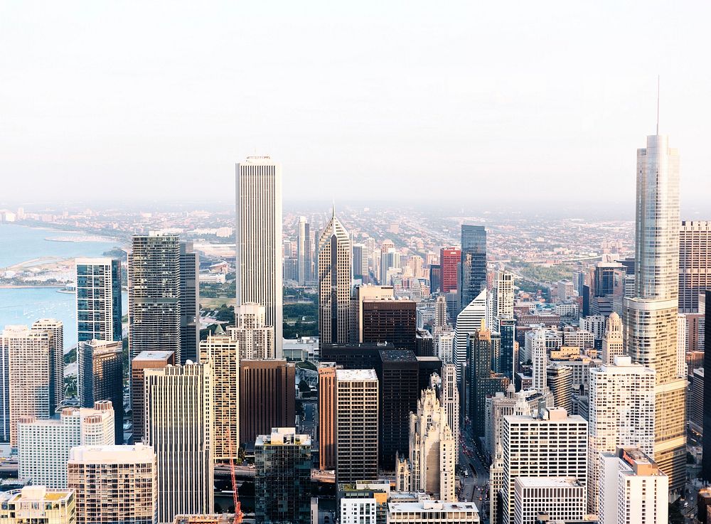 Skyscrapers in Chicago, United States. Original public domain image from Wikimedia Commons