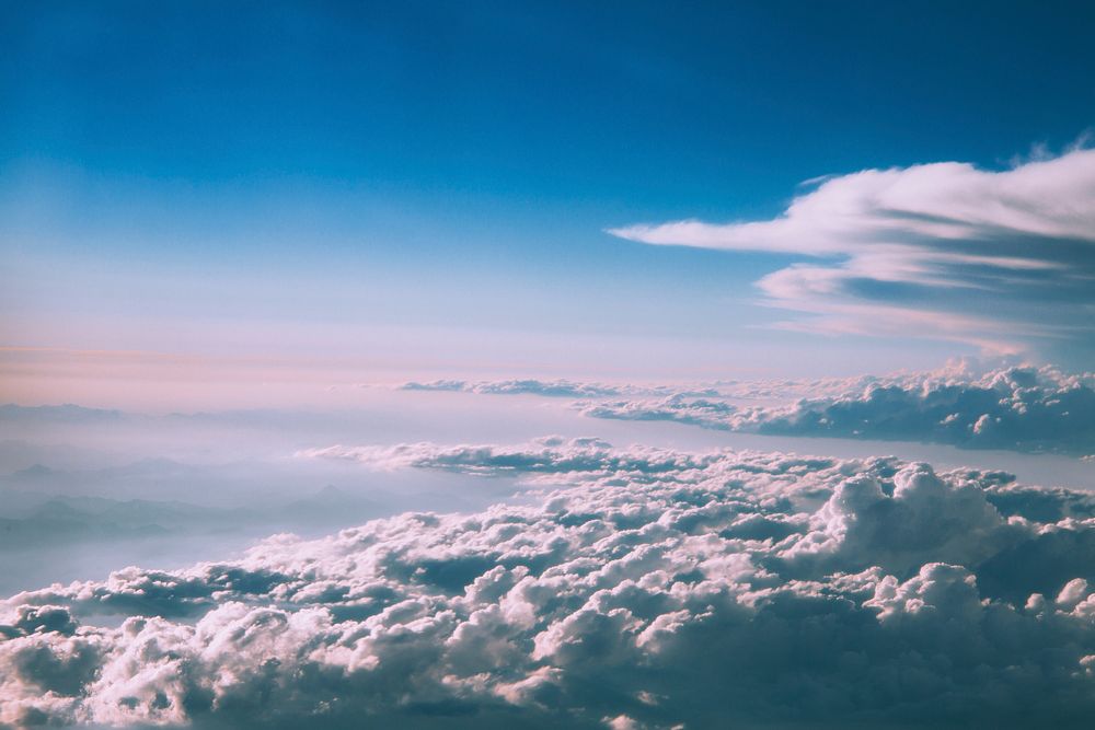 Over the clouds. Original public domain image from Wikimedia Commons