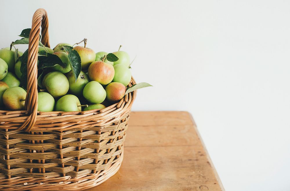 Apples in basket. Original public domain image from Wikimedia Commons