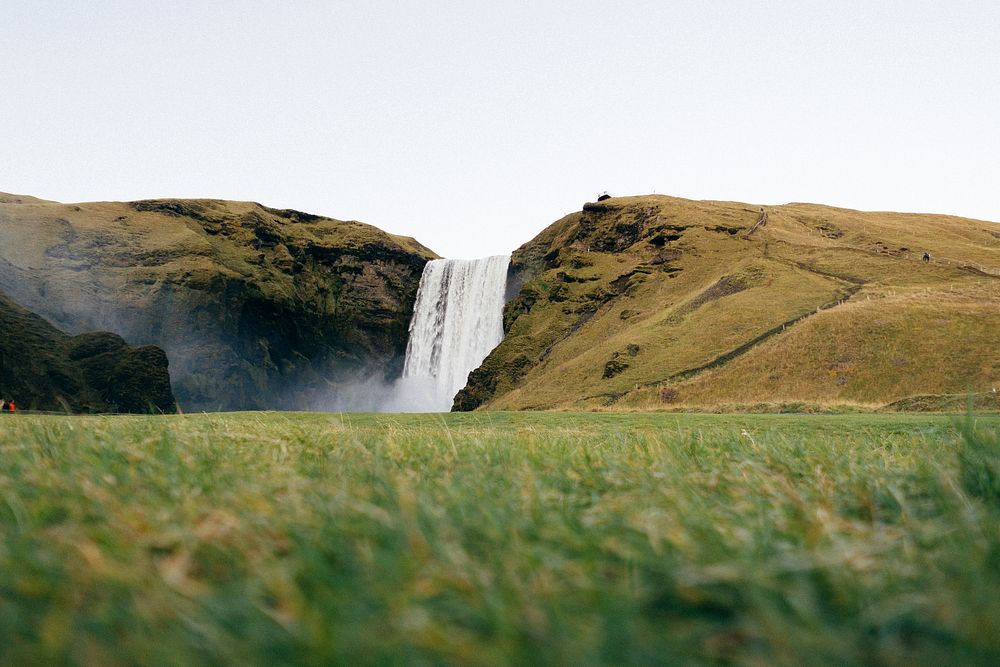 Skogafoss Waterfall, Iceland. Original public domain image from Wikimedia Commons
