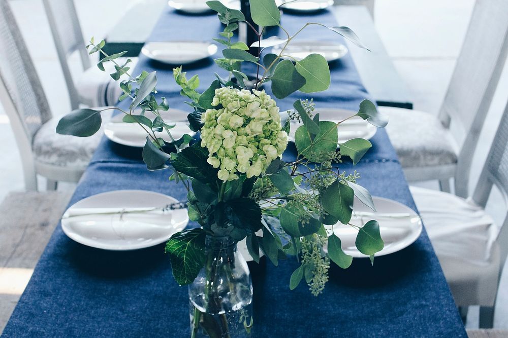 Table setting for a reception. Original public domain image from Wikimedia Commons