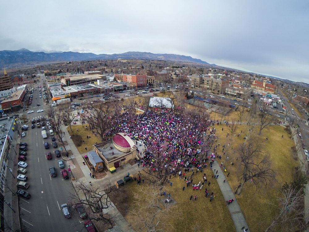 Women’s March in Colorado Springs, Colorado. Original public domain image from Wikimedia Commons
