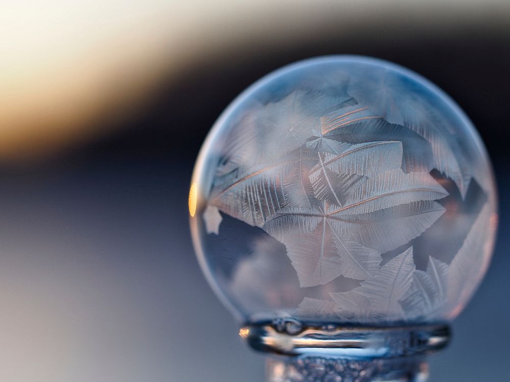 Ice bubble. Original public domain image from Wikimedia Commons