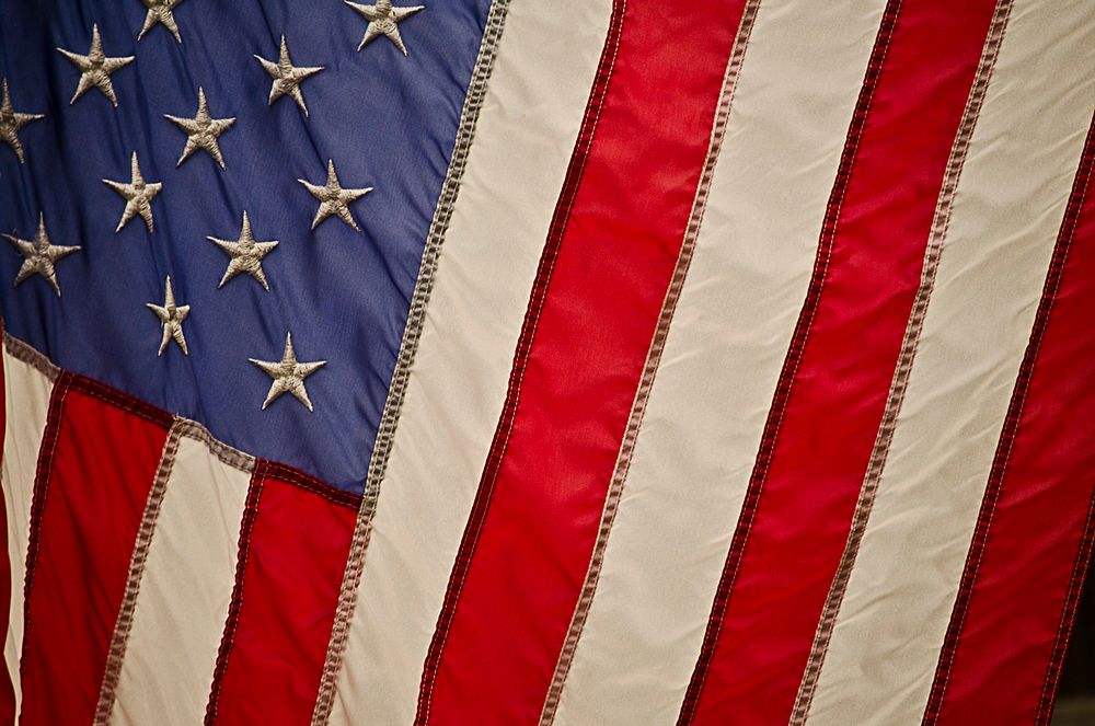 Flag of USA. Original public domain image from Wikimedia Commons