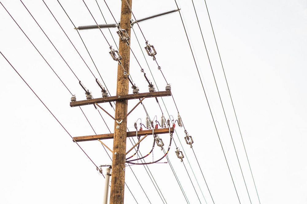 An electric pole. Original public domain image from Wikimedia Commons