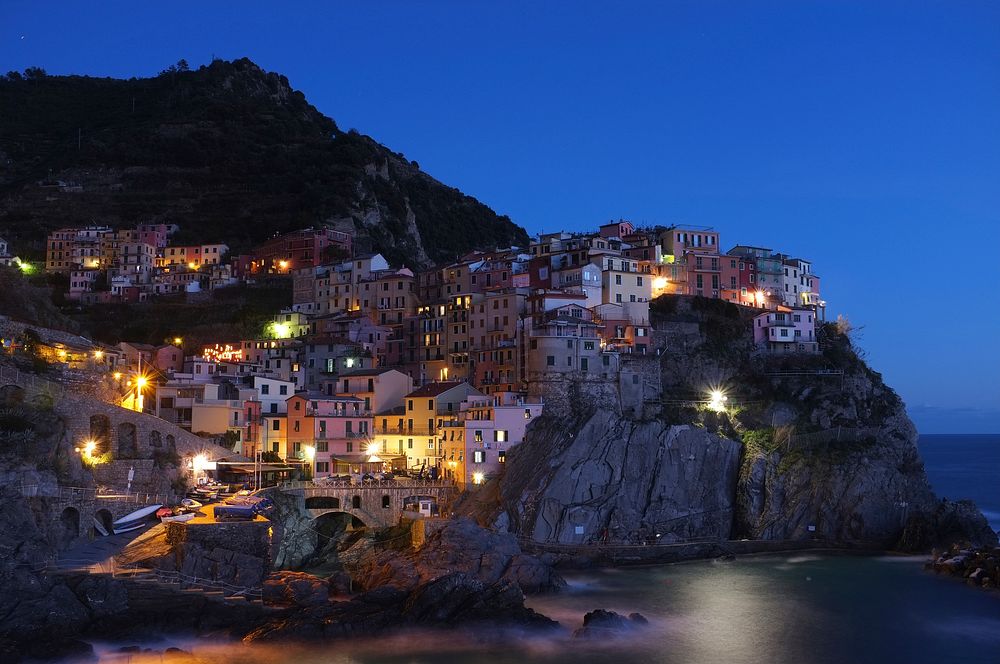 Scenic view of Cinque Terre, Italy. Original public domain image from Wikimedia Commons